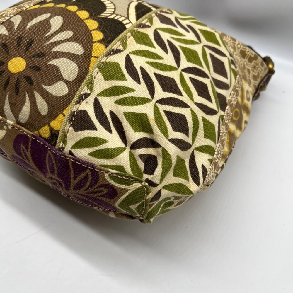 Fossil Brown Canvas Floral Patchwork Crossbody Bag - image 6